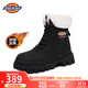 Dickies女士雪地靴女靴加絨馬丁靴加厚保暖棉靴高幫休閑靴子 黑色 40 