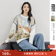 對白藝術(shù)畫作聯(lián)名毛巾繡提花套頭毛衣女2025秋季寬松慵懶風(fēng)針織衫 淺藍(lán)風(fēng)景提花 S