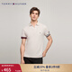 TOMMY HILFIGER【透氣舒適】春夏男裝珠地網(wǎng)眼撞色袖口修身短袖T恤POLO衫 米白色AWD L （推薦：140-155斤）