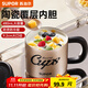 蘇泊爾（SUPOR）馬克杯帶蓋帶勺子保溫咖啡杯辦公室水杯子女茶杯教師節(jié)禮物 酷樂(lè)銀【陶瓷覆層內(nèi)膽】480ml