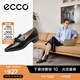 愛(ài)步（ECCO）女鞋單鞋 尖頭皮鞋平底低幫鞋粗跟軟底通勤皮鞋樂(lè)福鞋 型塑214243 黑色21424301001 37