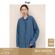 旅途原品ltyp 21支進(jìn)口100%色織精梳麻手工壓褶襯衫 休閑翻領(lǐng)襯衣 星海藍 L