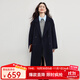 熙世界（sllsky）高原綿羊毛毛呢大衣秋冬高級感新款女裝小個(gè)子長(cháng)款秋裝外套 海軍藍 XL
