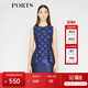 PORTS寶姿  新品女裝甜美無袖圓領(lǐng)波點(diǎn)連衣裙SA8D084FFQ044 藏青底藍(lán)點(diǎn) M (6)