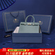 皮爾保羅（PIERPOLO）女士手提包包2025新款女包頭層牛皮大容量斜挎包生日禮物送媽媽 灰藍色【高檔禮盒】