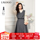 LAGOGO灰色miu系背心連衣裙女拉谷谷2025年春新款高級感修身裙子 灰色 M