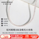 天使之淚18K金淡水珍珠項鏈小米珠項鏈3-4mm極光正圓生日禮物送老婆送閨蜜