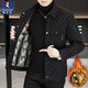啄木鳥(niǎo)外套男士春秋冬季加厚新款潮流經(jīng)典加棉休閑夾克大碼外套潮上衣 黑色加絨款 2XL (135-150斤)