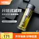 膳魔師（THERMOS）雙層玻璃杯男女茶水分離杯水杯車(chē)載便攜泡茶杯生日禮物TCGE-400 灰色 400ml