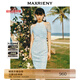 MAXRIENY【浪漫當夏】國風(fēng)新中式提花仙美連衣裙夏季改良旗袍 霧藍 S 01