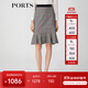 PORTS寶姿春夏新品女裝格子優(yōu)雅包臀裙魚尾半身裙LM8S005NFF029 黑色格子 S (4)