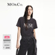 MO&Co.T恤美式斑駁印花臟染短袖棉質(zhì)挺括有型個(gè)性摩安珂 玫瑰灰色 S 160