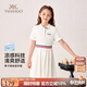 英氏（YEEHOO）女童連衣裙兒童裙子中大童裝網(wǎng)球裙涼感抗菌學(xué)院夏裝 白色  140 