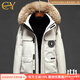 辭意高端戶(hù)外冬季工裝派克服情侶款羽絨服極寒大毛領(lǐng)保暖時(shí)尚外套男 米白-男款 5XL  (200) 【適合240斤左右】