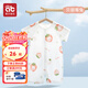愛(ài)貝迪拉短袖夏裝連體衣嬰兒衣服夏季薄款新生嬰幼兒睡衣外出男女寶寶空調 貝麗莓兔（無(wú)骨小涼衣） 73cm 【建議11—15】