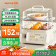 九陽(yáng)（Joyoung）電蒸鍋 電煮鍋 11L雙層多功能鍋 外置加水蒸鍋透明視窗家用電鍋蒸包子鍋電熱鍋多用途鍋GZ205
