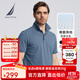 諾帝卡（NAUTICA）男裝春夏棉氨珠地柔軟多色休閑短袖POLO衫男KE4100-N 霧霾藍41H L