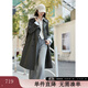 紫涵（ZIHAN）紫涵長款翻駁領灰色風衣女2025春季新款高級感氣質雙排扣休閑外套 灰色 S
