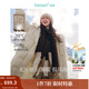 茵曼（INMAN）2025秋冬女裝新款高充絨量白鴨絨連帽毛領(lǐng)羽絨服長(cháng)款外套大衣上衣 暖杏色 M