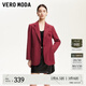 VEROMODA西服女2025秋冬新款平駁領(lǐng)單?？坶T(mén)襟西服325108010 甘川紅色 L