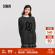 森馬毛衣女中長(cháng)款寬松落肩圓領(lǐng)毛衫休閑慵懶2024新款冬季提花衣服 中花灰00513 L 165/88A