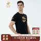 比華利保羅春夏新款圓領(lǐng)短袖T恤男時(shí)尚燙鉆休閑男士體恤 黑色 L