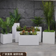 LZJV長(cháng)方形鎂泥花箱戶(hù)外室外花箱庭院陽(yáng)臺水泥圍欄種菜箱花盆種植箱 白色 120*40*40 cm (長(cháng)*寬*高)