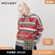 moussy 新品迪士尼合作款米奇圖案針織毛衣010GAL70-5080 160灰色 均碼