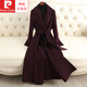 皮爾卡丹（pierre cardin）雙面羊絨大衣女長(cháng)款2025秋冬新款感過(guò)膝氣質(zhì)韓版羊毛呢外套女 深紫色 贈運費險 2XL 建議125-140斤