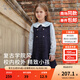 戴維貝拉（DAVE＆BELLA）中大童連衣裙2025秋裝新款小香風(fēng)女童假兩件裙子學(xué)院風(fēng)兒童公主裙 復古藍【現貨】 130 cm（建議身高120-130cm）