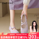 達芙妮運動(dòng)芭蕾瑪麗珍鞋子女2025新款夏季透氣軟底德訓鞋紫色單鞋涼鞋 紫色 【拼接交叉綁帶】 37
