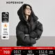 紅袖高端保暖羽絨服冬季2024新款女裝拉鏈連帽休閑氣質(zhì)百搭短款面包服 黑050 S