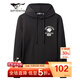 七匹狼衛衣男秋季連帽T恤衫百搭時(shí)尚logo男裝上衣服飾QA 001(黑色) L 170/88A