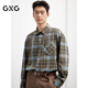GXG男裝格子長(cháng)袖襯衫情侶潮慵懶襯衫外套25年春季新款 格紋1 L