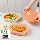 特百惠（Tupperware）長(cháng)方微波飯盒上班族學(xué)生餐盒密封微波爐加熱塑料便當盒 三件套（粉+藍+黃）