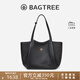 BAGTREE李思思同款包包樹(shù)晚楓包輕奢植鞣皮大容量托特包通勤單肩電腦女包 黑色-大號 可裝15.6寸電腦 高級小眾