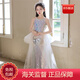 WVD美國品牌禮服感2025新款亮片魚(yú)尾兒童生日公主裙絕美主持演出 藍色亮片 100 CM