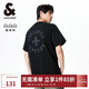 杰克·瓊斯（JACK&JONES） 新款重磅棉寬松復古哥特字母發(fā)泡印情侶短袖T恤男裝225101028
