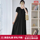 婧麒（JOYNCLEON）孕婦裙子夏季薄款連衣裙潮媽小清新孕婦夏裝小個(gè)子韓版孕婦裝 黑色【口袋長(cháng)裙】 L