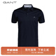 GANT甘特新款男士時(shí)尚休閑棉質(zhì)logo短袖POLO衫T恤|2042007 433夜藍色 XL