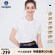 Navigare意大利小帆船短袖T恤衫女夏季圓領(lǐng)百搭體恤衫修身短款基礎款上衣 科技白 XL