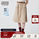 Teenie Weenie【涼感】小熊女裝半身裙2025夏季新款輕工裝潮酷半裙 卡其色 M