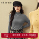 詩(shī)凡黎（'SEIFINI）全羊毛半高領(lǐng)針織打底衫2025秋新款簡(jiǎn)約百搭修身顯瘦毛衣女 中灰 M