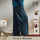 日著(zhù)原創(chuàng  )設計水洗針織牛仔褲2024冬季新款復古休閑寬松香蕉褲女 蹤影藍-加厚款 L