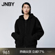 JNBY/江南布衣春秋毛針織衫舒適寬松休閑連帽開(kāi)襟開(kāi)衫長(cháng)袖5O1310240 001/本黑 M