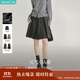 茵曼學(xué)院風(fēng)格雷系百褶短裙女2025年春季新款高腰顯瘦半身裙 深灰色 M