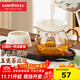 金灶（KAMJOVE）玻璃公道杯帶茶漏過(guò)濾網(wǎng)套裝 茶具配件茶海分茶器加厚功夫茶杯 玻璃公道杯【300mL】配陶瓷茶漏