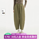 飛鳥(niǎo)和新酒休閑褲2025秋高腰女大碼時(shí)尚新款顯瘦設計寬松感休閑褲 駝色HCJ02 L