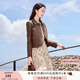 香影皮衣短外套女春秋2025新款小個子翻領(lǐng)高級感粉色pu皮夾克上衣 咖啡 S