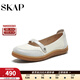 圣伽步（SKAP）瑪麗珍鞋女士一腳蹬平底休閑單鞋 米白 35